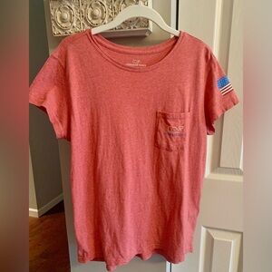Vineyard Vines Heathered Red Cotton Tee